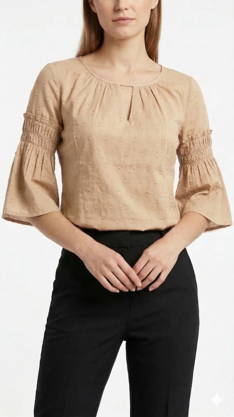 Blusa de tela nanzu manga acampanada
