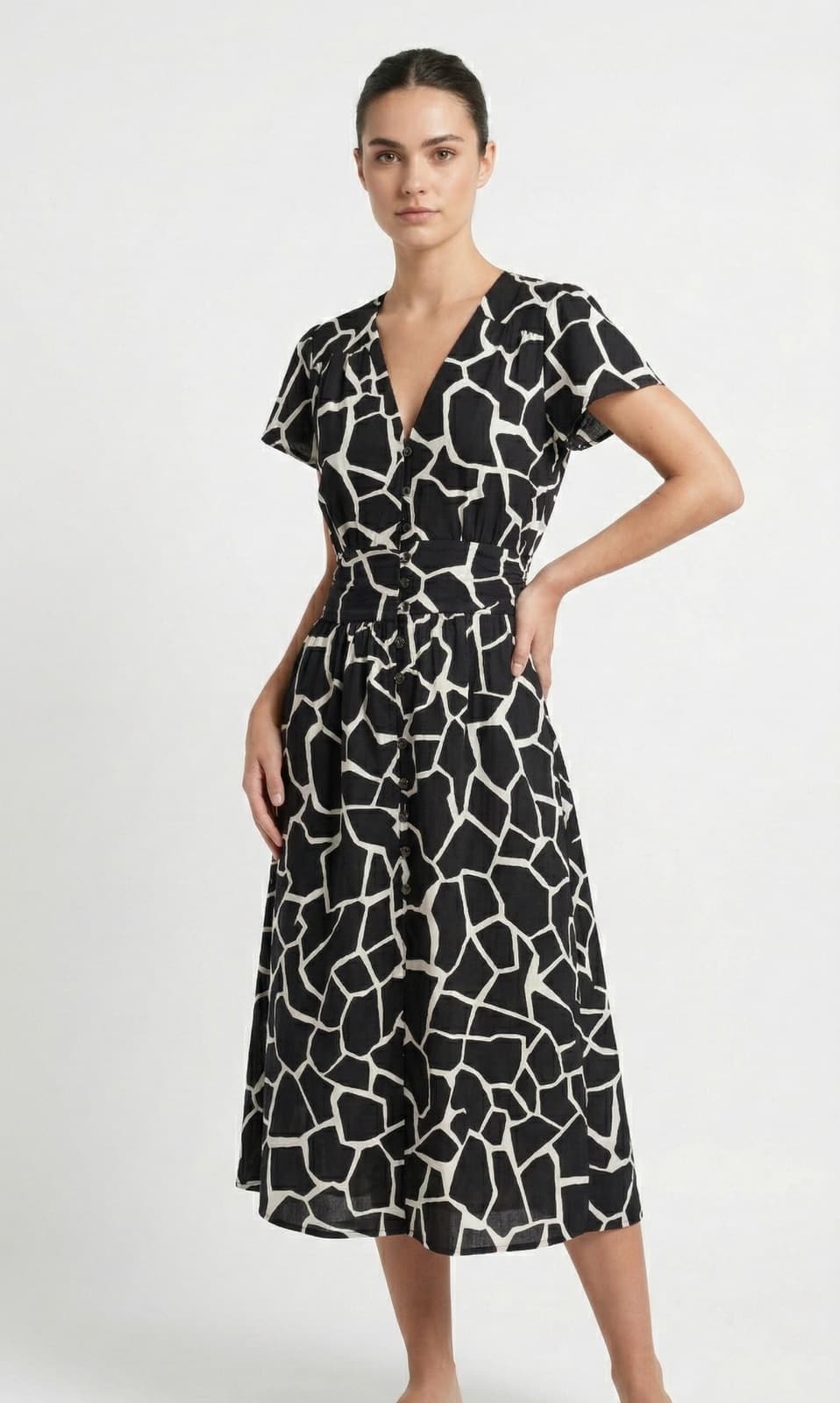 Vestido crepé de algodón