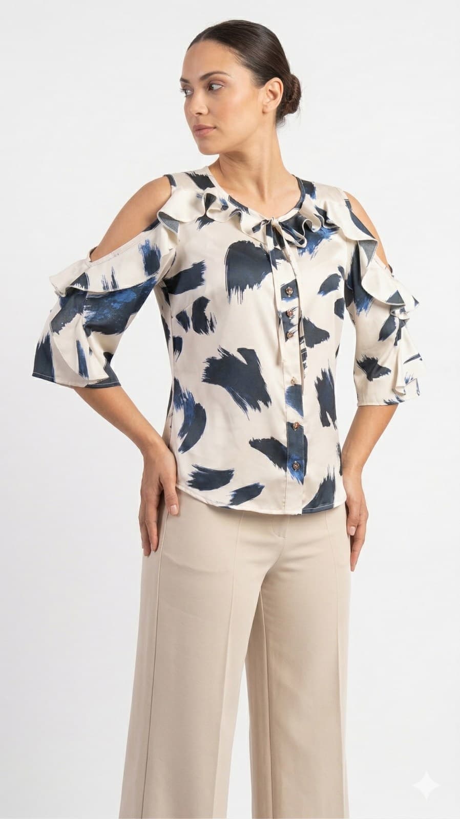 Blusa satinada estampada Lala